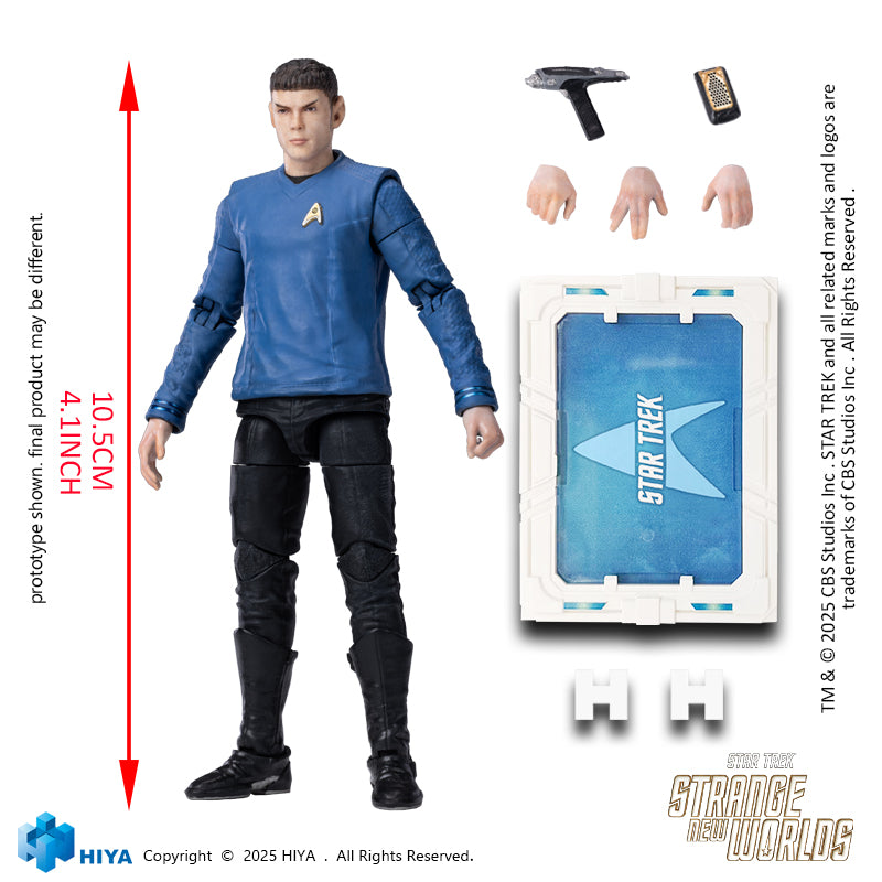 HIYA Exquisite Mini Series 1/18 Scale 4 Inch STAR TREK Strange New Worlds Spock Action Figure