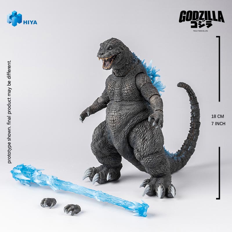 HIYA Exquisite Basic Series  None Scale 7 Inch Godzilla Mothra and King Ghidorah Giant Monsters All-Out Attack (2001) Heat Ray Godzilla Action Figure