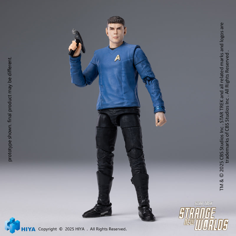 HIYA Exquisite Mini Series 1/18 Scale 4 Inch STAR TREK Strange New Worlds Spock Action Figure