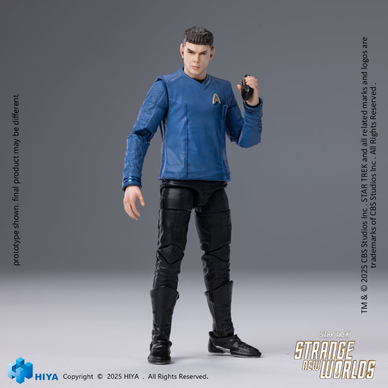 HIYA Exquisite Mini Series 1/18 Scale 4 Inch STAR TREK Strange New Worlds Spock Action Figure