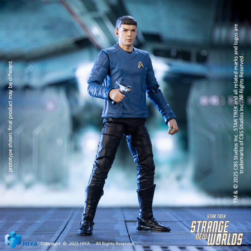 HIYA Exquisite Mini Series 1/18 Scale 4 Inch STAR TREK Strange New Worlds Spock Action Figure