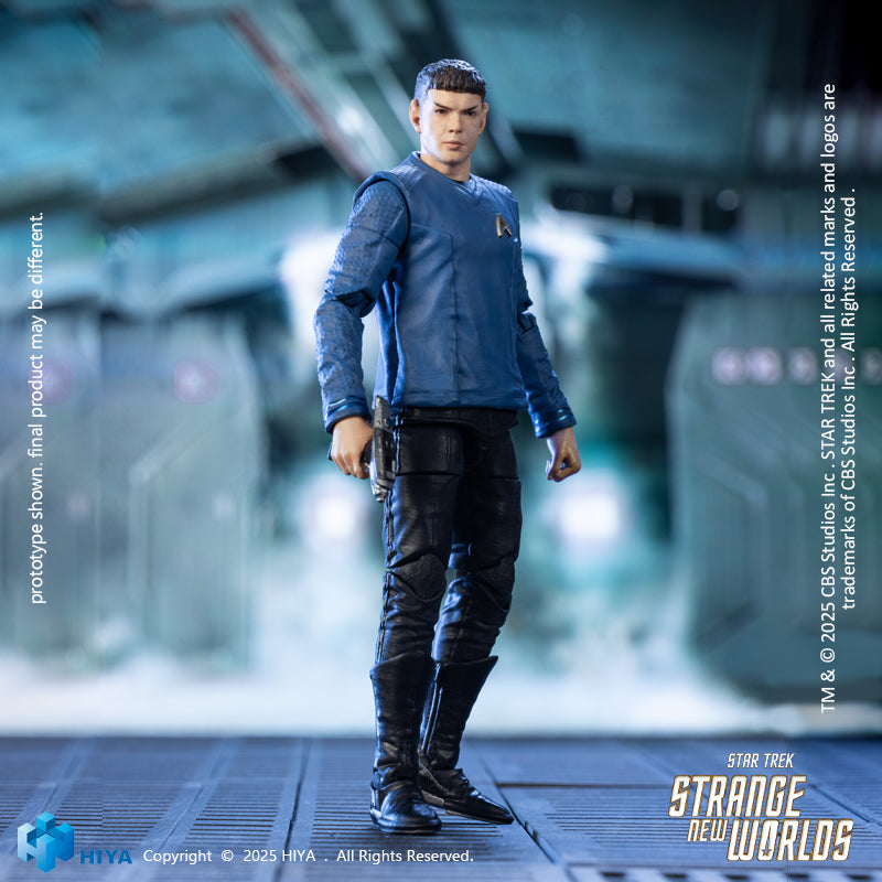 HIYA Exquisite Mini Series 1/18 Scale 4 Inch STAR TREK Strange New Worlds Spock Action Figure