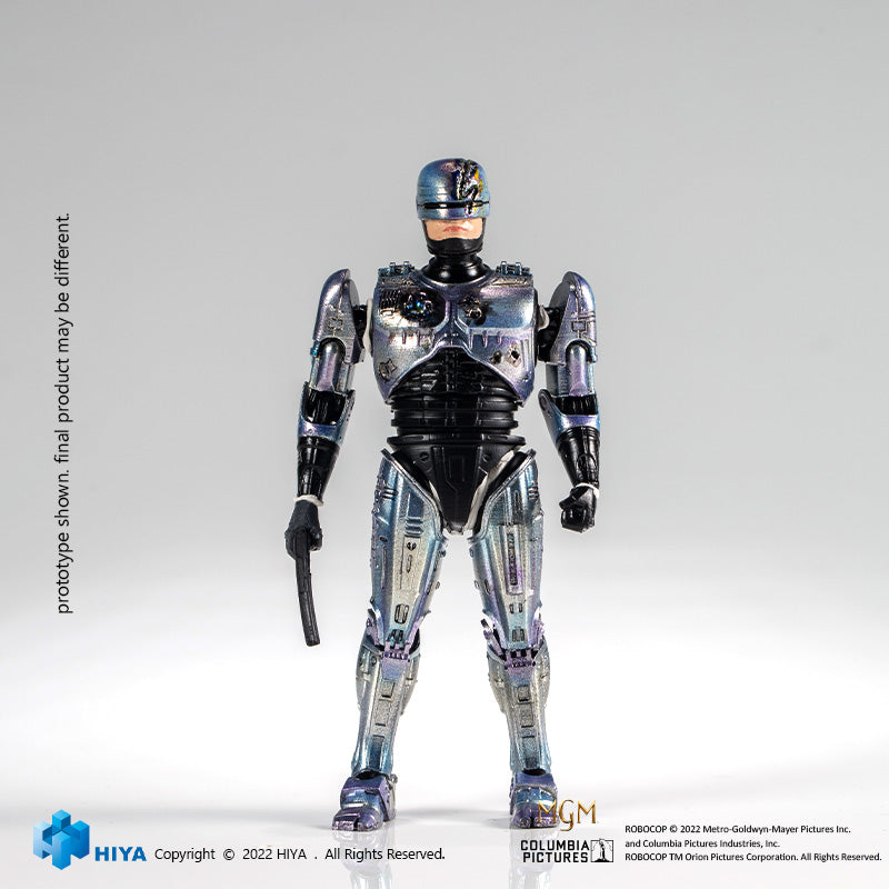 HIYA Exquisite Mini Series 1/18 Scale 4 Inch  ROBOCOP 2 Battle Damage Robocop Action Figure