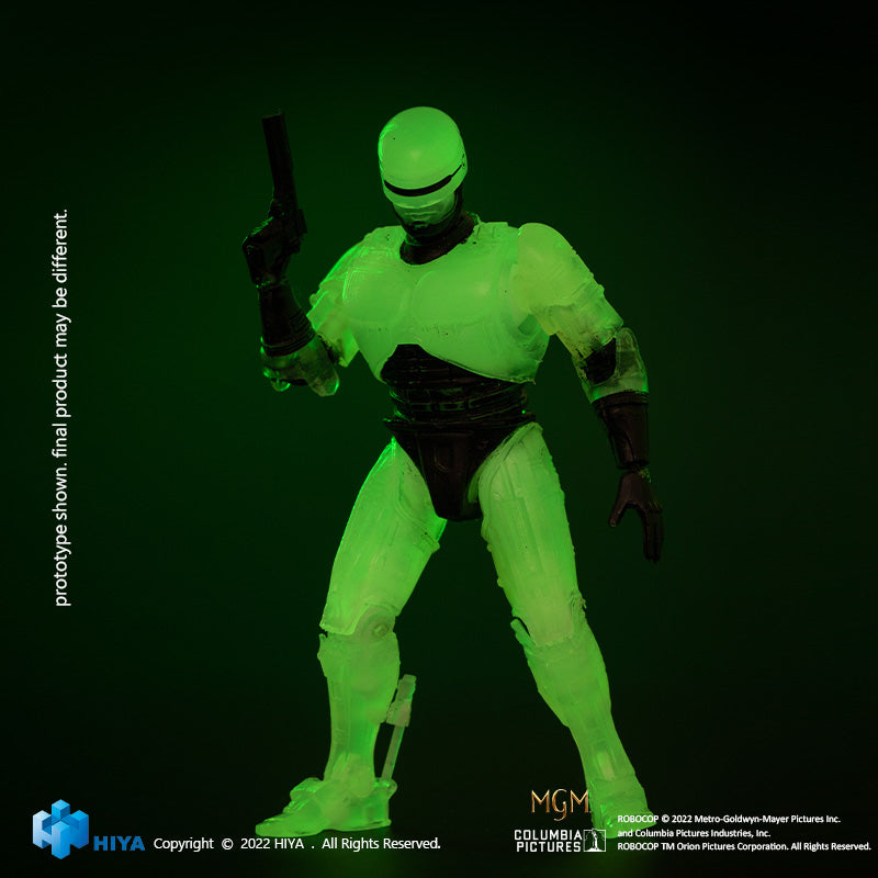 HIYA Exquisite Mini Series 1/18 Scale 4 Inch  ROBOCOP GLOW IN THE DARK PX Action Figure