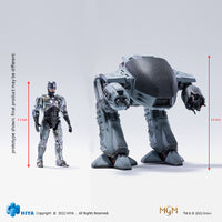 HIYA Exquisite Mini Series 1/18 Scale 4 Inch ED209 VS Robocop BattleDamage 2 Pack SDCC2022 Exclusive