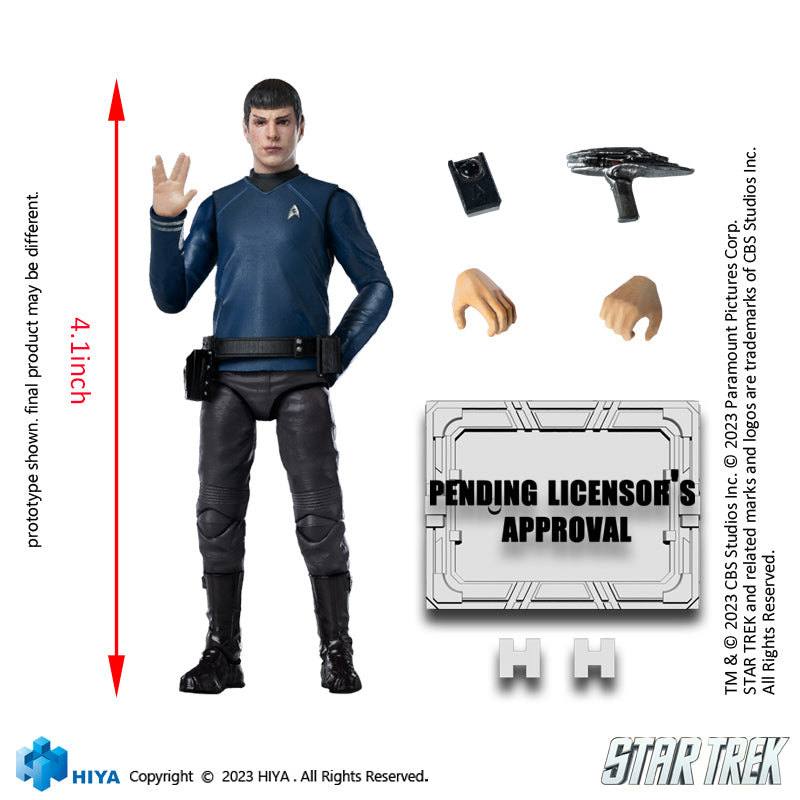 HIYA Exquisite Mini Series 1/18 Scale 4 Inch STAR TREK 2009 Spock Action Figure