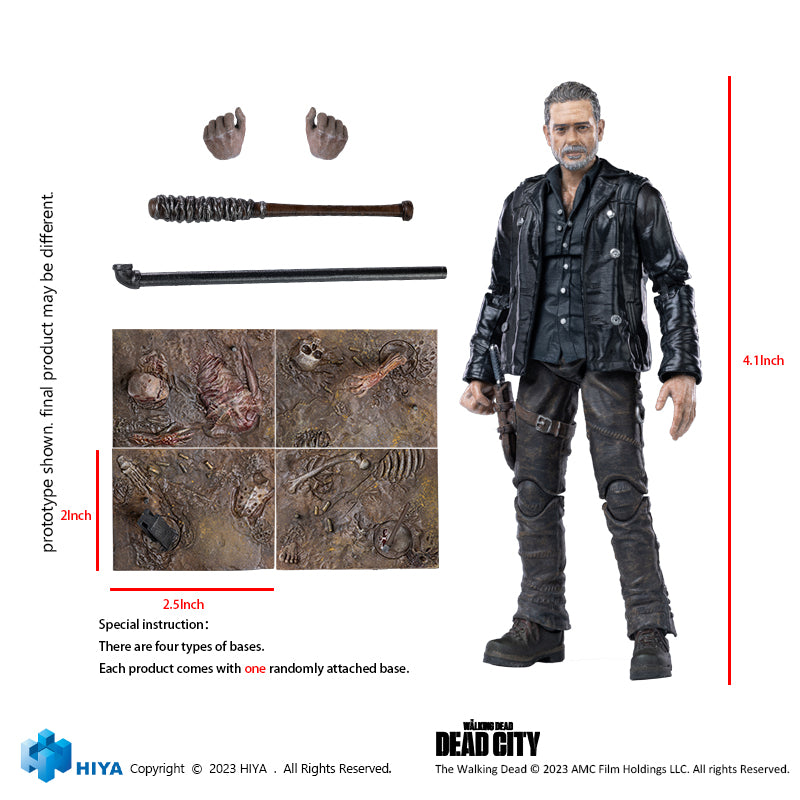 HIYA Exquisite Mini Series 1/18 Scale 4 Inch The Walking Dead Dead City Negan Action Figure