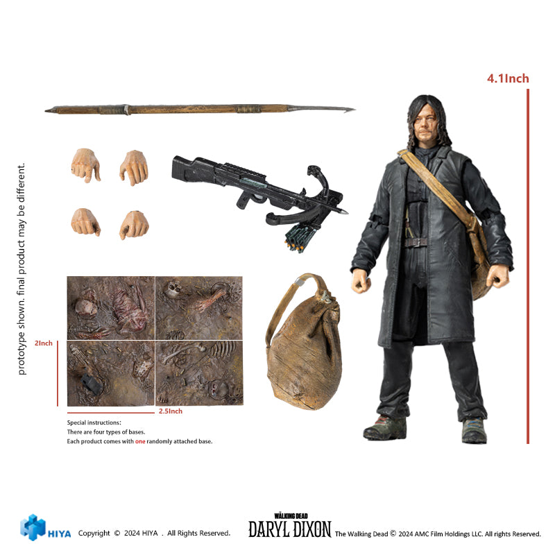 HIYA Exquisite Mini Series 1/18 Scale 4 Inch The Walking Dead Daryl Dixon Daryl Action Figure