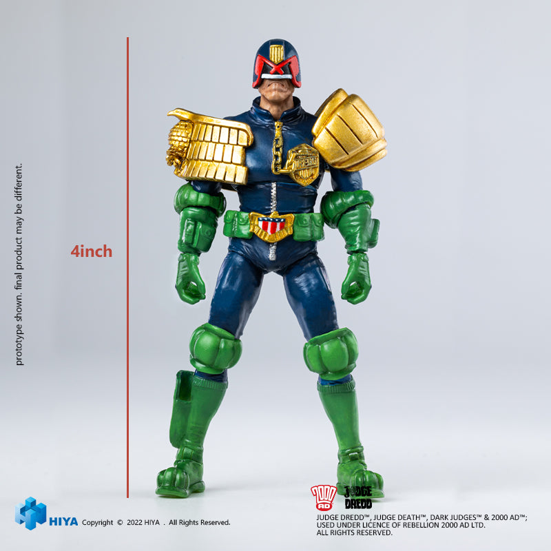 HIYA Exquisite Mini Series 1/18 Scale 4 Inch JUDGE DREDD Gaze Into The Fist of Dredd Action Figure