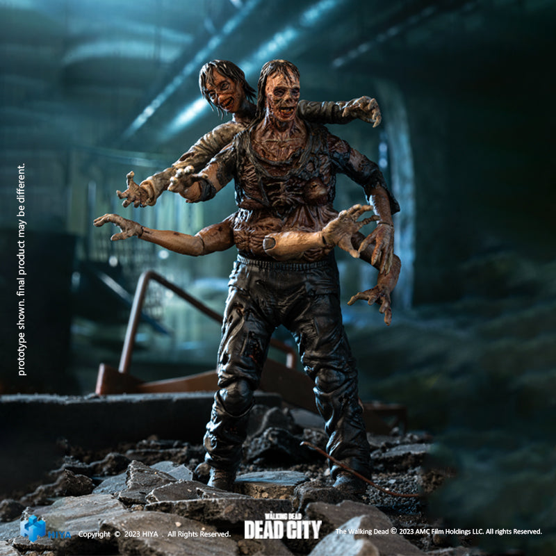 HIYA Exquisite Mini Series 1/18 Scale 4 Inch The Walking Dead  Dead City  Walker King Action Figure