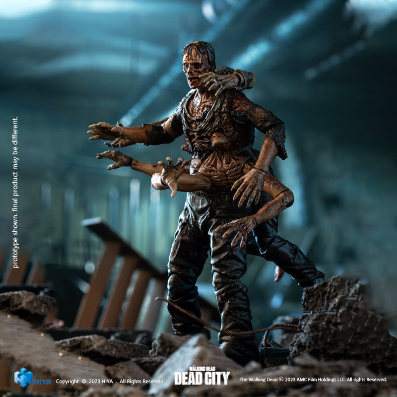 HIYA Exquisite Mini Series 1/18 Scale 4 Inch The Walking Dead  Dead City  Walker King Action Figure