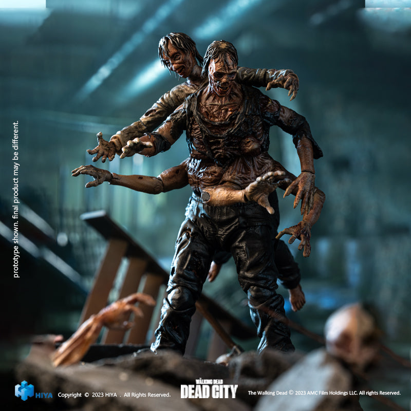 HIYA Exquisite Mini Series 1/18 Scale 4 Inch The Walking Dead  Dead City  Walker King Action Figure