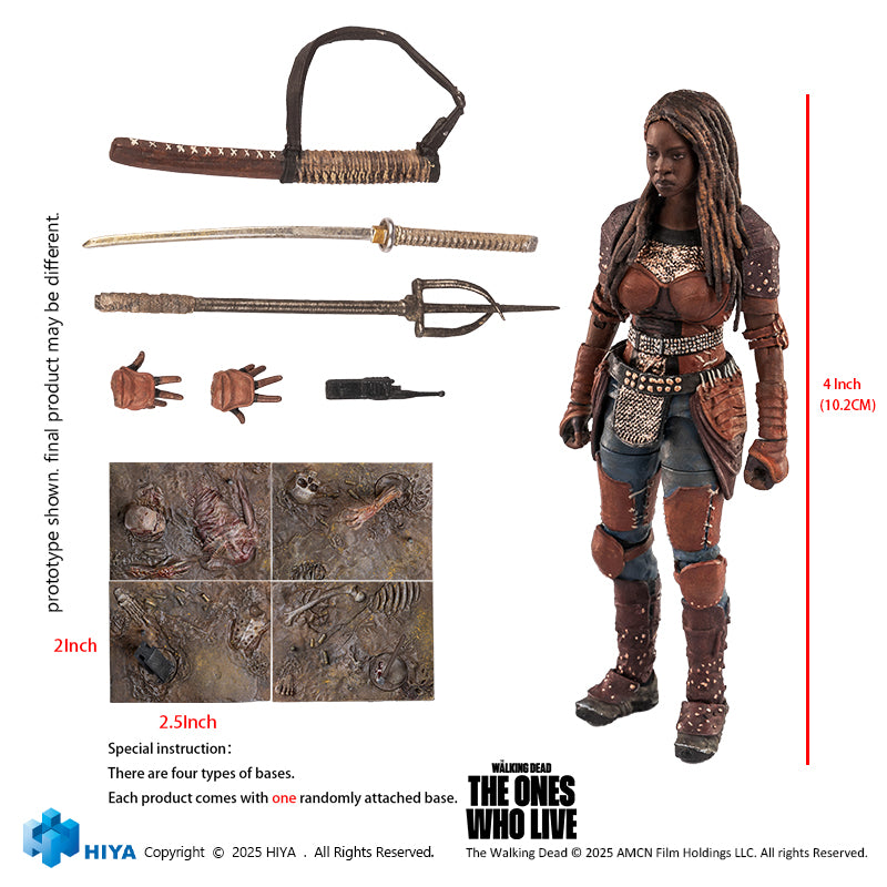 HIYA Exquisite Mini Series 1/18 Scale 4 Inch The Walking Dead The Ones Who Lived Michonne Action Figure