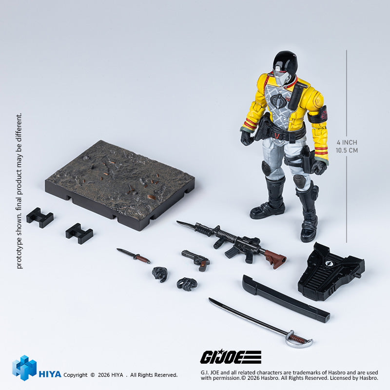 HIYA Exquisite Mini Series 1/18 Scale 4.1 Inch G.I.Joe Crimson Guard Python Patrol Version Action Figure