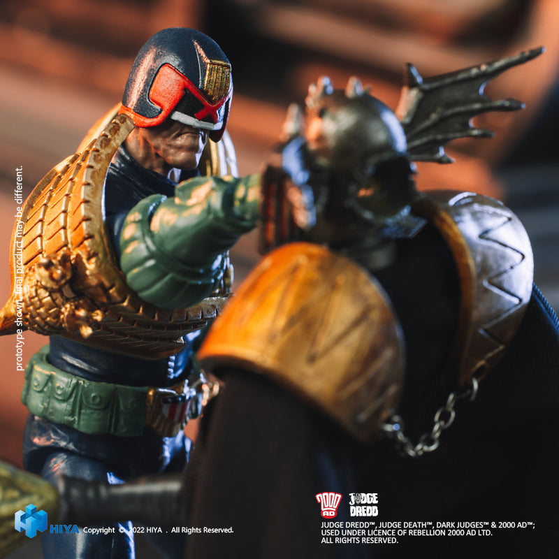 HIYA Exquisite Mini Series 1/18 Scale 4 Inch JUDGE DREDD Gaze Into The Fist of Dredd Action Figure