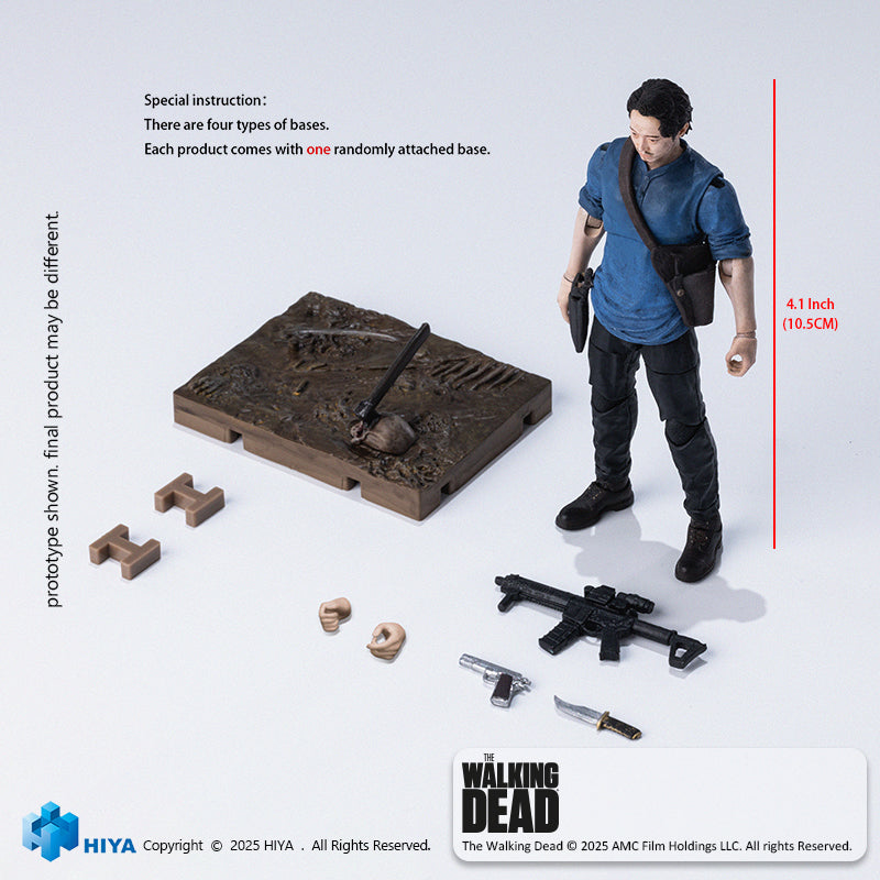 HIYA Exquisite Mini Series 1/18 Scale 4 Inch The Walking Dead Glenn Action Figure