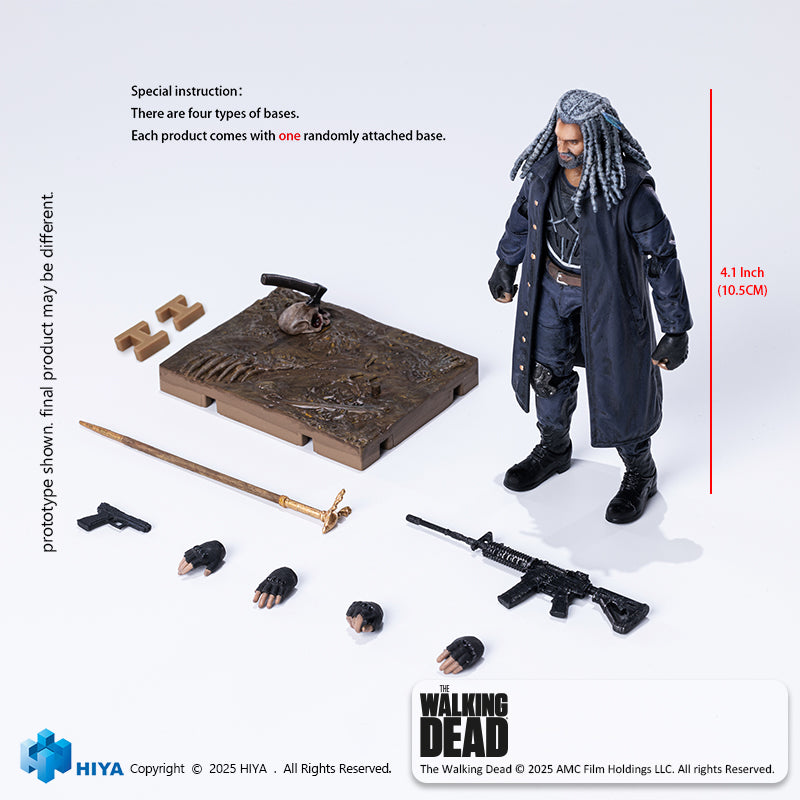 HIYA Exquisite Mini Series 1/18 Scale 4 Inch The Walking Dead Ezekiel