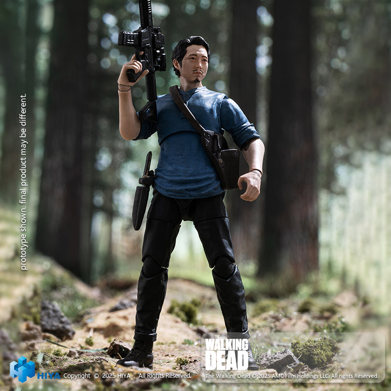 HIYA Exquisite Mini Series 1/18 Scale 4 Inch The Walking Dead Glenn Action Figure