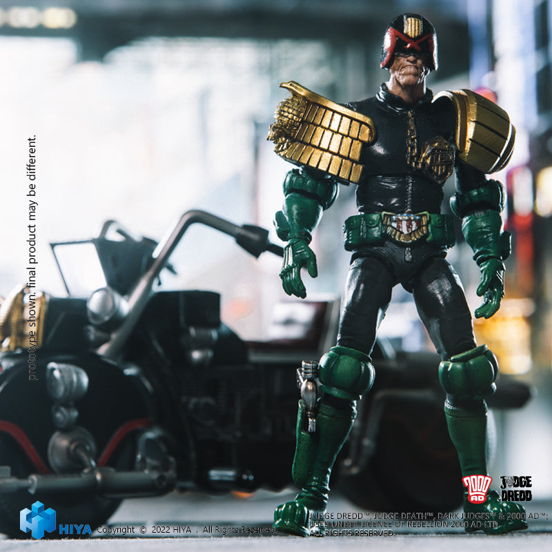 HIYA Exquisite Mini Series 1/18 Scale 4 Inch JUDGE DREDD Judge Dredd & Lawmaster MK Ⅱ Set Action Figure