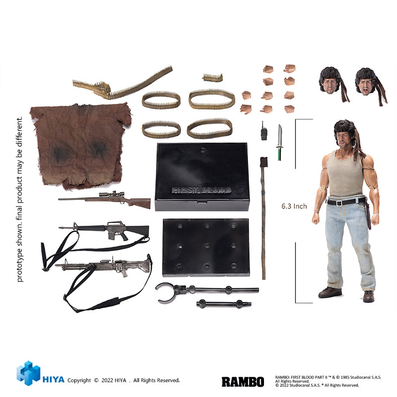 HIYA Exquisite Super Series 1/12 Scale 6.5 Inch FIRST BLOOD Rambo Action Figure