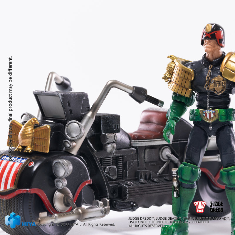 HIYA Exquisite Mini Series 1/18 Scale 4 Inch JUDGE DREDD Judge Dredd & Lawmaster MK Ⅱ Set Action Figure