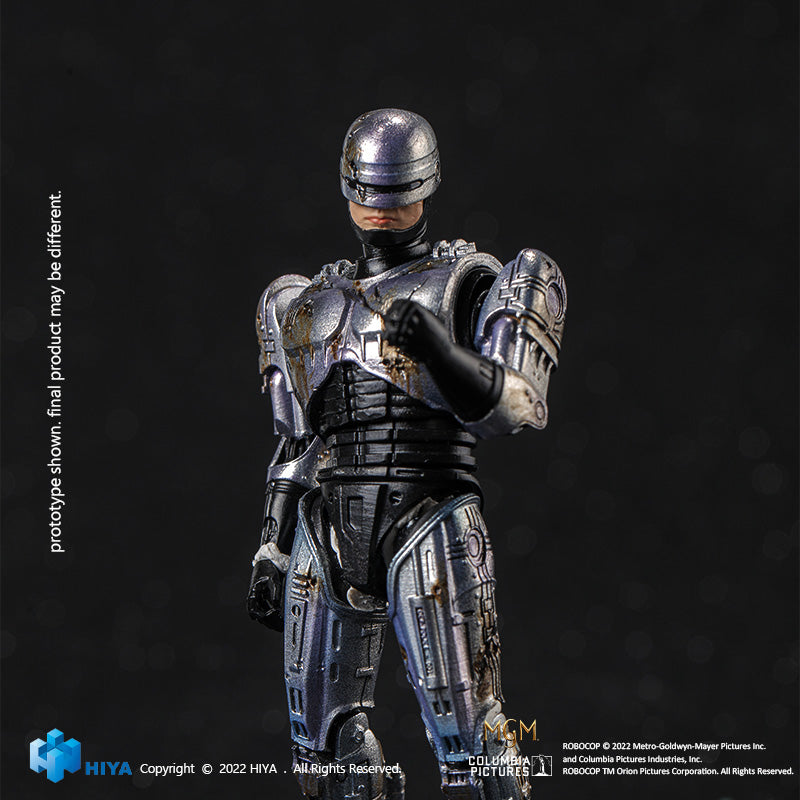 HIYA Exquisite Mini Series 1/18 Scale 4 Inch  ROBOCOP 1 Battle Damage Robocop Action Figure