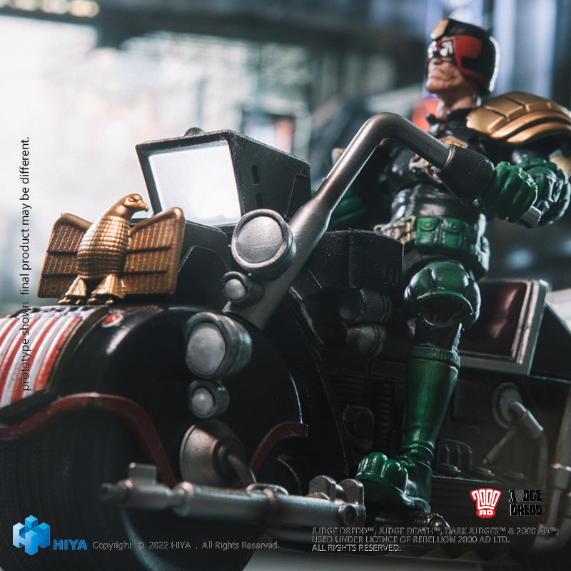 HIYA Exquisite Mini Series 1/18 Scale 4 Inch JUDGE DREDD Judge Dredd & Lawmaster MK Ⅱ Set Action Figure