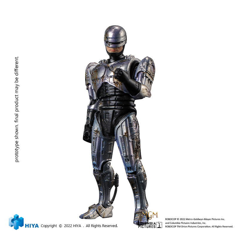 HIYA Exquisite Mini Series 1/18 Scale 4 Inch  ROBOCOP 1 Battle Damage Robocop Action Figure