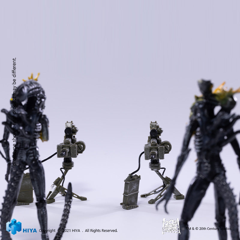HIYA Exquisite Mini Series 1/18 Scale 5 Inch ALIENS Battle Damage Alien Warrior 2 Pack GameStop Exclusive Action Figure