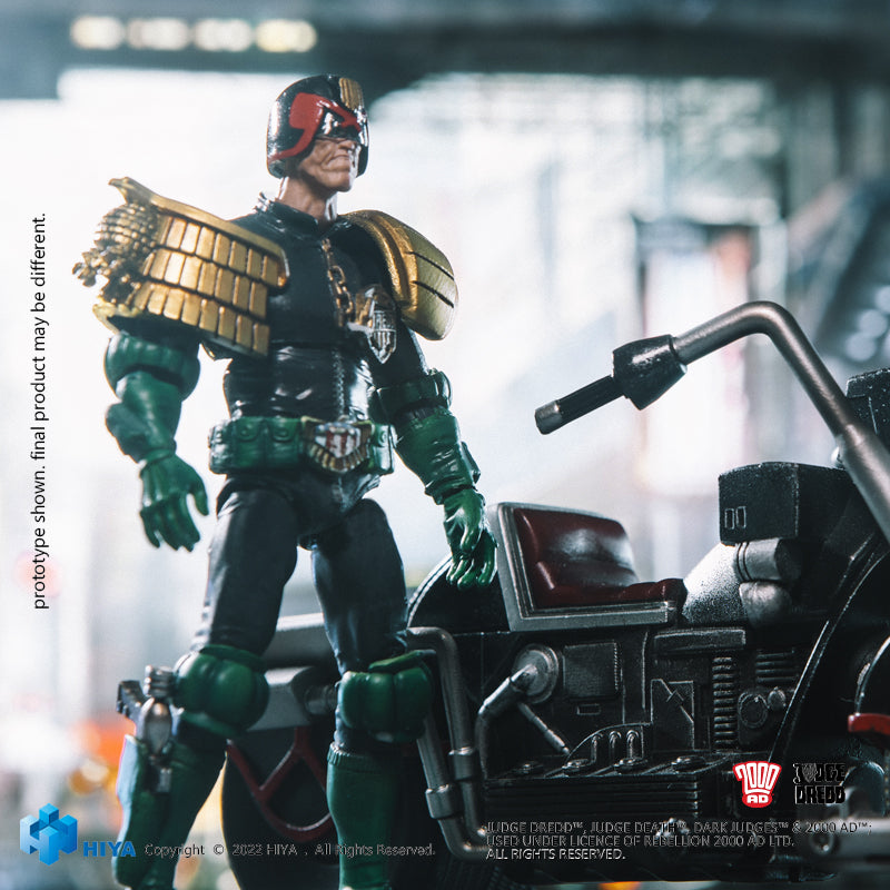 HIYA Exquisite Mini Series 1/18 Scale 4 Inch JUDGE DREDD Judge Dredd & Lawmaster MK Ⅱ Set Action Figure