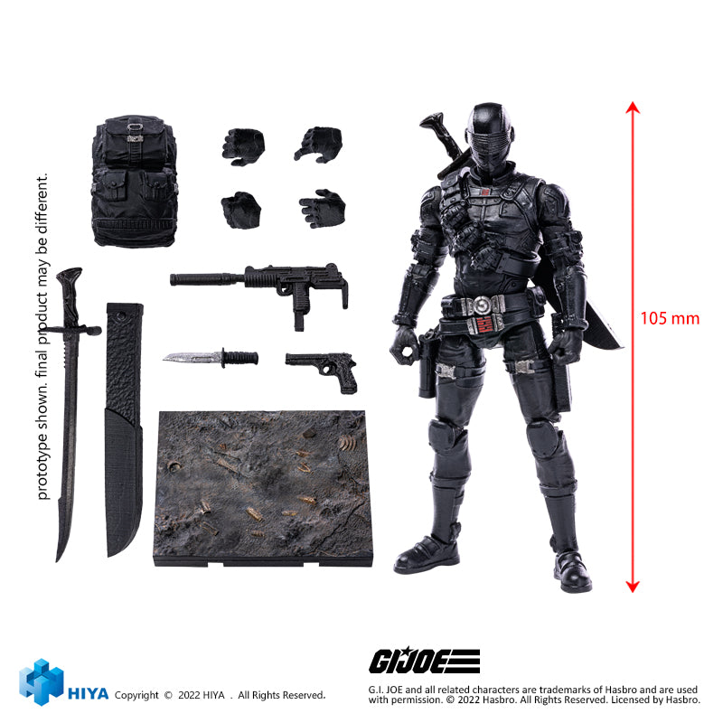 HIYA Exquisite Mini Series 1/18 Scale 4 Inch G.I.Joe Snake Eyes Action Figure