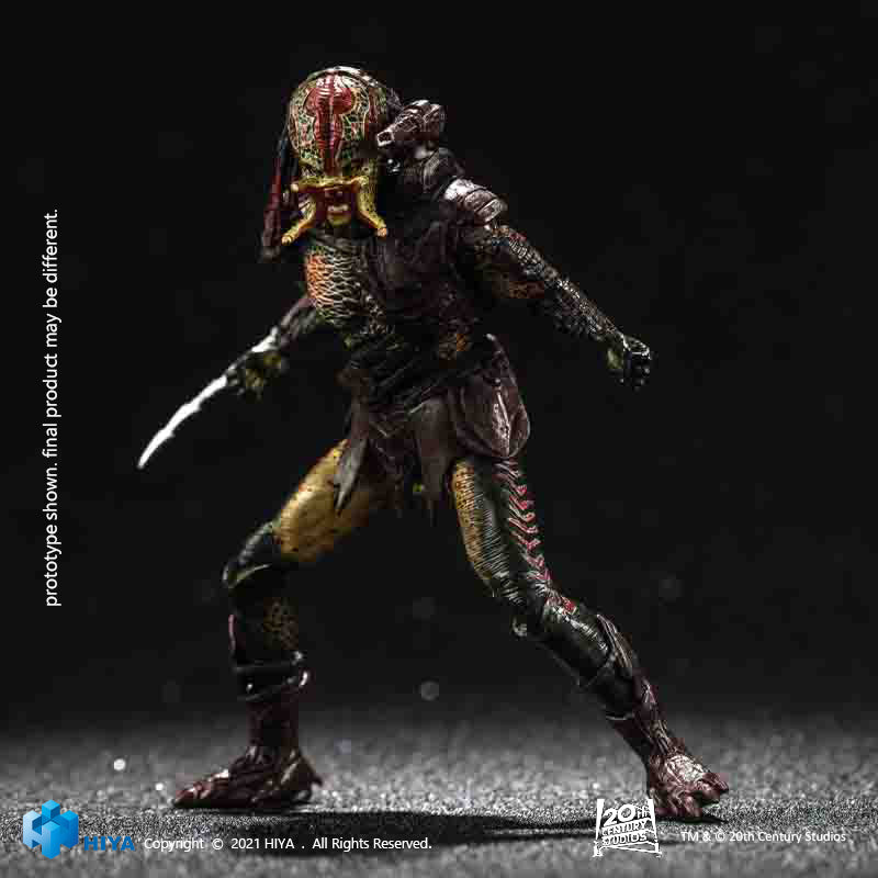 HIYA Exquisite Mini Series 1/18 Scale 5 Inch PREDATOR 2 Unmasked Berserker Predator Action Figure