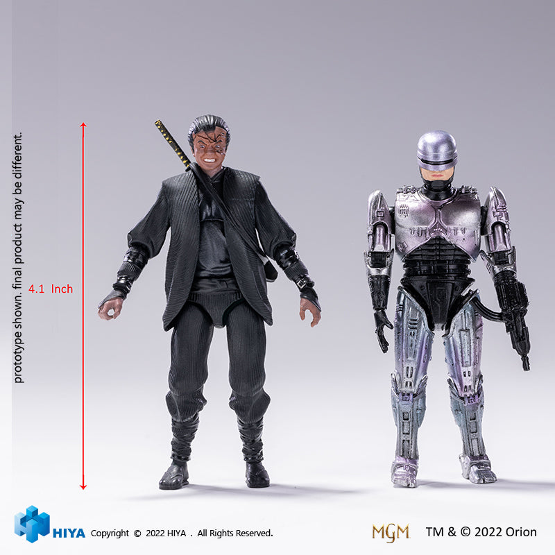 HIYA Exquisite Mini Series 1/18 Scale 4 Inch ROBOCOP3 Robocop VS Otomo 2 Pack Action Figure