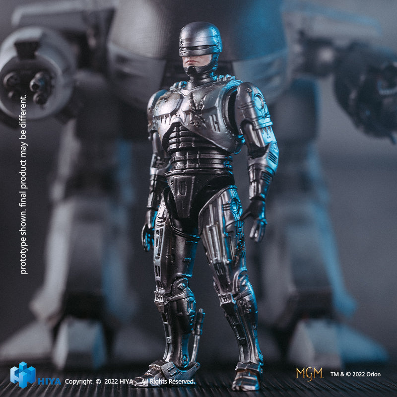 HIYA Exquisite Mini Series 1/18 Scale 4 Inch ED209 VS Robocop BattleDa