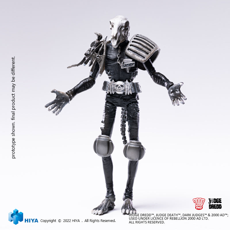 HIYA Exquisite Mini Series 1/18 Scale 4 Inch JUDGE DREDD Black and White Judge Mortis Action Figure