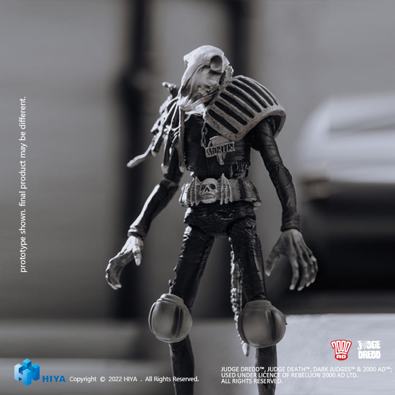 HIYA Exquisite Mini Series 1/18 Scale 4 Inch JUDGE DREDD Black and White Judge Mortis Action Figure