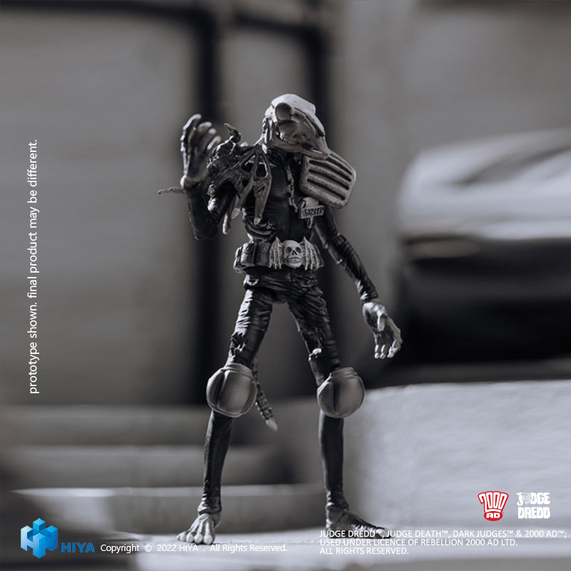 HIYA Exquisite Mini Series 1/18 Scale 4 Inch JUDGE DREDD Black and White Judge Mortis Action Figure