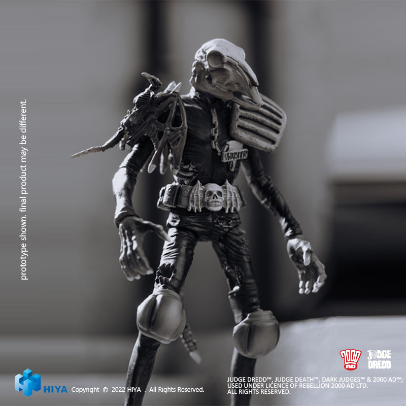 HIYA Exquisite Mini Series 1/18 Scale 4 Inch JUDGE DREDD Black and White Judge Mortis Action Figure
