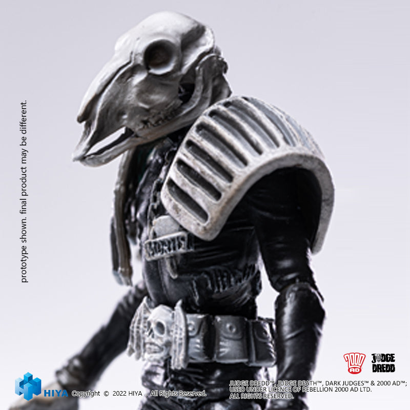 HIYA Exquisite Mini Series 1/18 Scale 4 Inch JUDGE DREDD Black and White Judge Mortis Action Figure