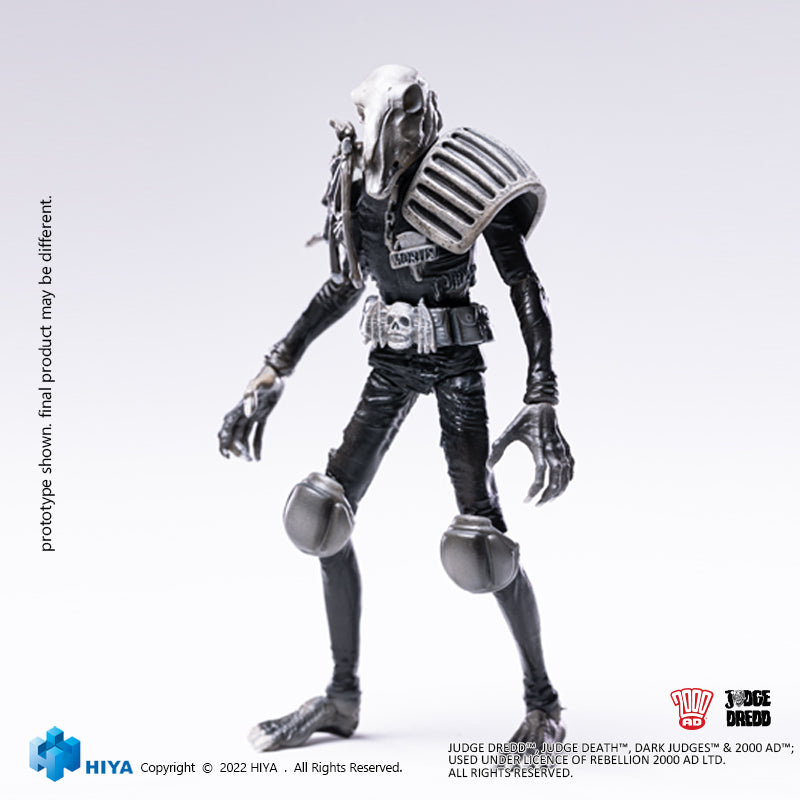 HIYA Exquisite Mini Series 1/18 Scale 4 Inch JUDGE DREDD Black and White Judge Mortis Action Figure