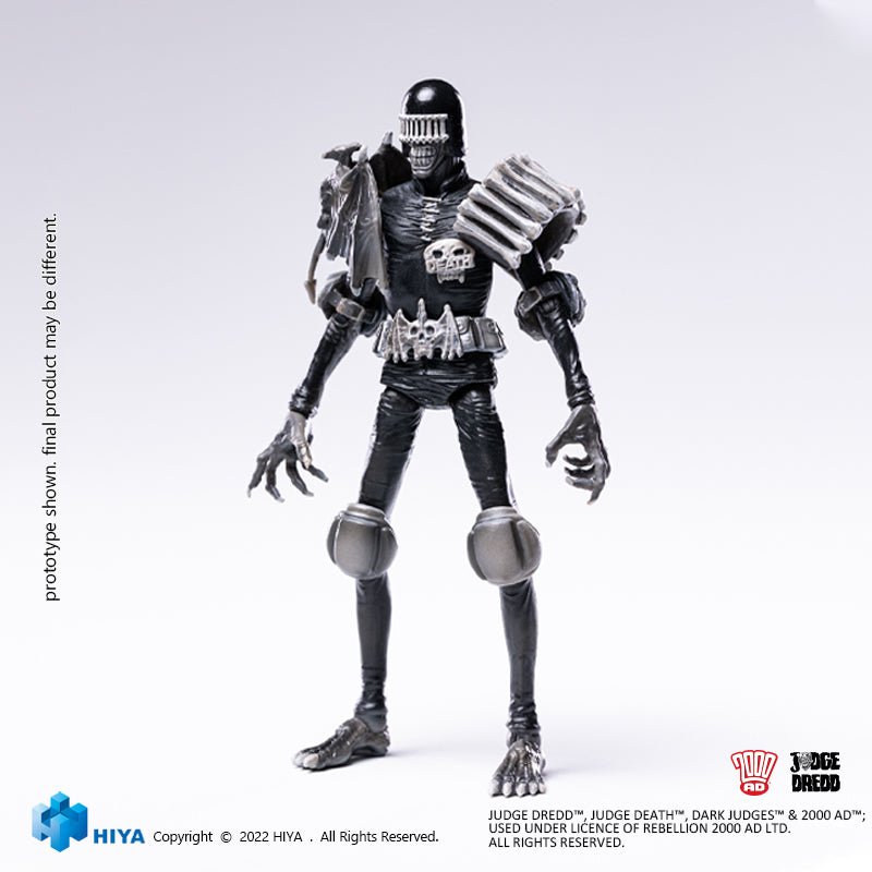 HIYA Exquisite Mini Series 1/18 Scale 4 Inch JUDGE DREDD Black and White Judge Death Action Figure