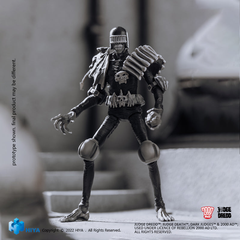 HIYA Exquisite Mini Series 1/18 Scale 4 Inch JUDGE DREDD Black and White Judge Death Action Figure