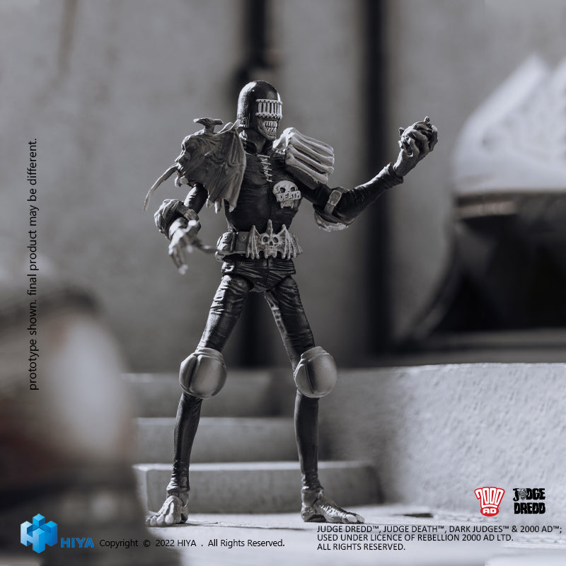 HIYA Exquisite Mini Series 1/18 Scale 4 Inch JUDGE DREDD Black and White Judge Death Action Figure