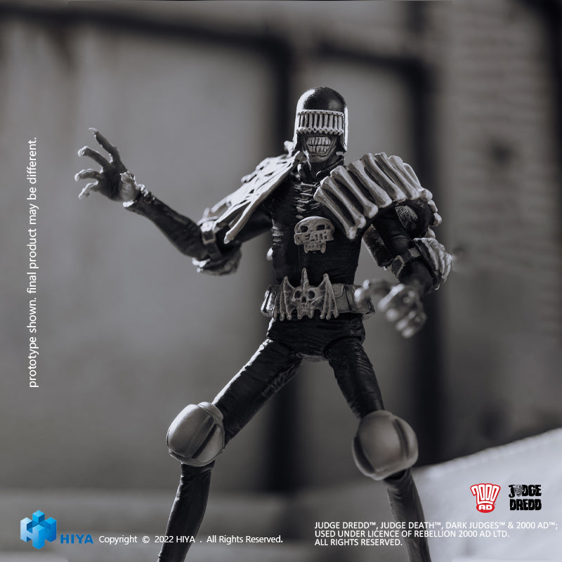 HIYA Exquisite Mini Series 1/18 Scale 4 Inch JUDGE DREDD Black and White Judge Death Action Figure