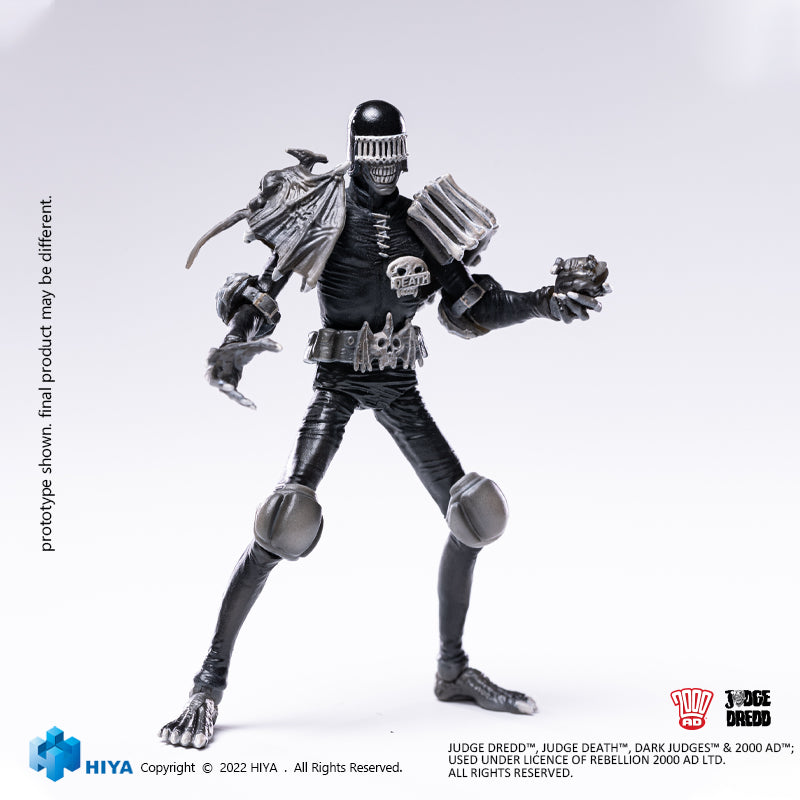 HIYA Exquisite Mini Series 1/18 Scale 4 Inch JUDGE DREDD Black and White Judge Death Action Figure