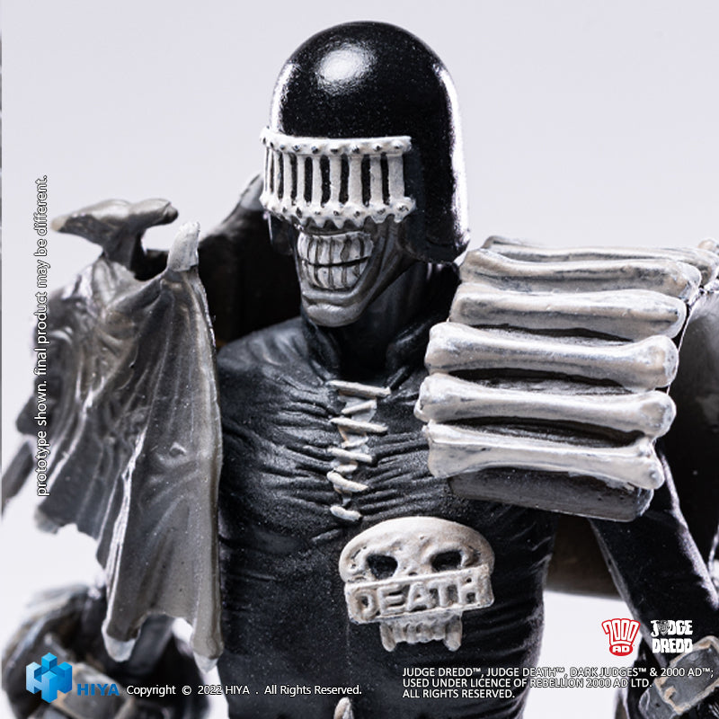 HIYA Exquisite Mini Series 1/18 Scale 4 Inch JUDGE DREDD Black and White Judge Death Action Figure